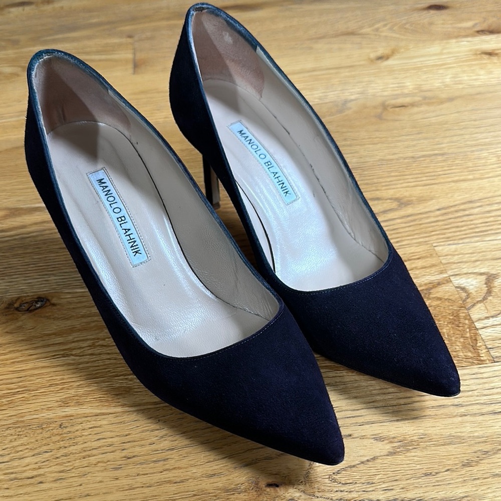 Manolo Blahnik BB 70mm Brown Suede Heels